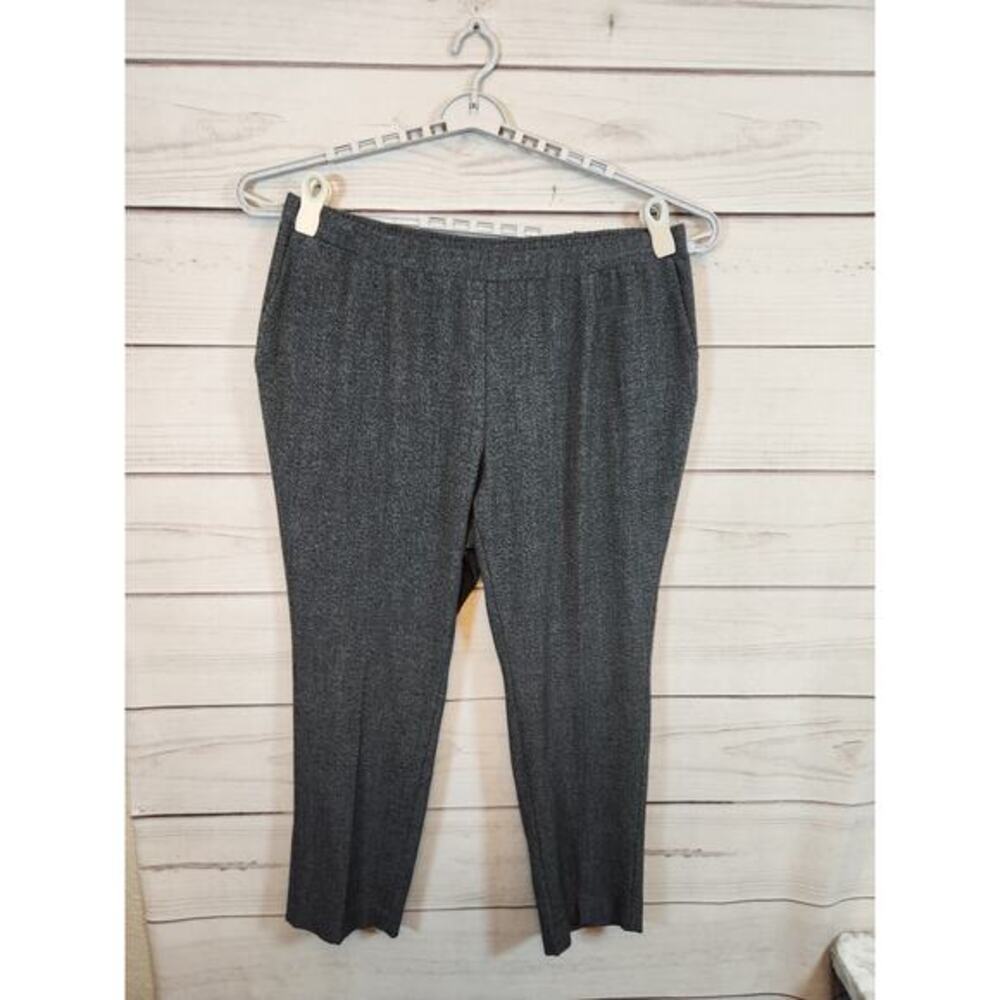 Allison Daley Womens Gray High Rise Elastic Waist Straight Leg Trouser Pants 20W